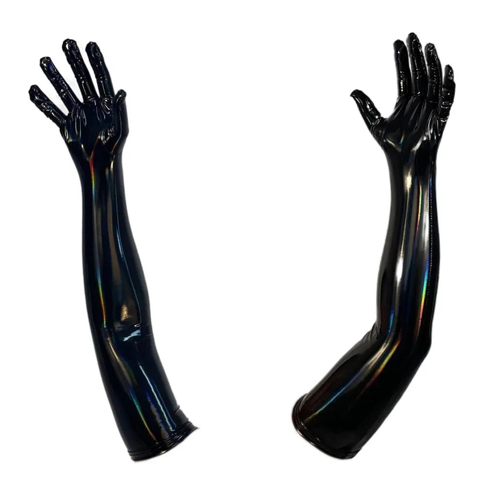 Guantes largos unisex de piel sintética punk rock, longitud de ópera, de alta elasticidad, para cosplay, baile, actuación