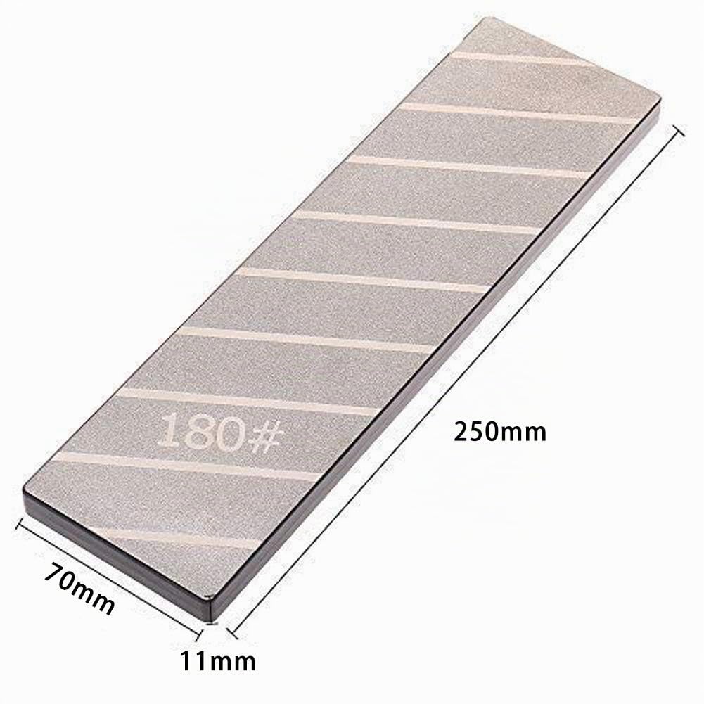 Plaque de rodage de pierre à aplatir en diamant Double face (120 et 180) Plaque d'affûtage de diamant de grain Fixation d'aplatisseur de pierre 254 × 79 × 15 mm