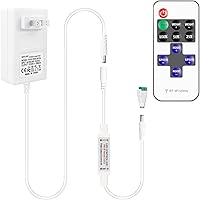 24V LED Power Supply with RF Remote Dimmer, 24V DC Power Supply for 24volt Single Color LED Strip Lights