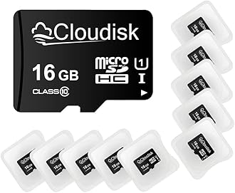 Pack of 10 Micro SD Card 16GB Flash Memory Card C10 A1 U1 Micro SDHC with SD Adapter, Card Reader