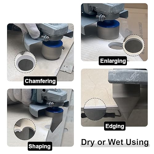 Miniatura 9 de SHDIATOOL Brocas de biselado de diamante, brocas avellanadoras para agujeros existentes, ampliación y recorte de forma en baldosas de porcelana de