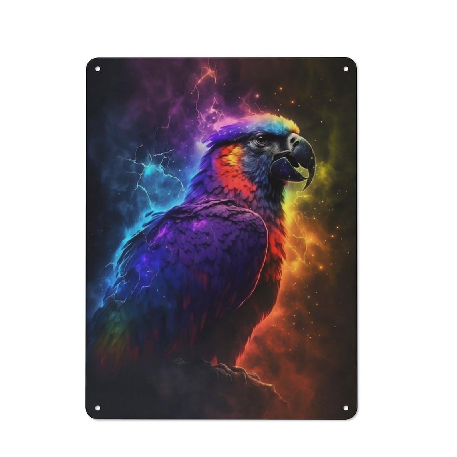 Junmoney Star Parrot For Studio Or Craft Room, Rustic Metal Wall Sign 40X30cm, For Vintage Wall Decor Fans, For Metal Sign Collectors