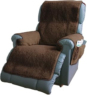 easylife lifestyle solutions Fleece Recliner Chair Cover | Protects Recliners from Spills And Stains | Slip-Resistant Backing, Elasticated Straps To Hold In Position - Chair Covers For Armchairs