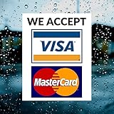 Visa & MasterCard Vinyl Sticker Decal - 2 PACK - We Accept - Visa & MasterCard - 4