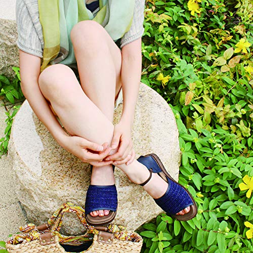 [やさしい靴工房 Belle&Sofa] むぎわら風 コンフォートサンダル フラット ぺたんこ レディース 婦人靴 RIVER (S, マスタード)