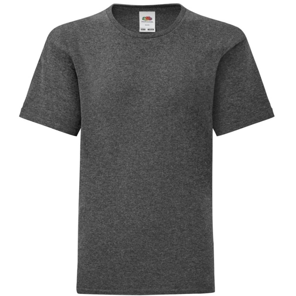 Fruit Of The Loom Dark Heather Childrens/Kids Iconic T-Shirt (14-15 Years) (Dark Heather)