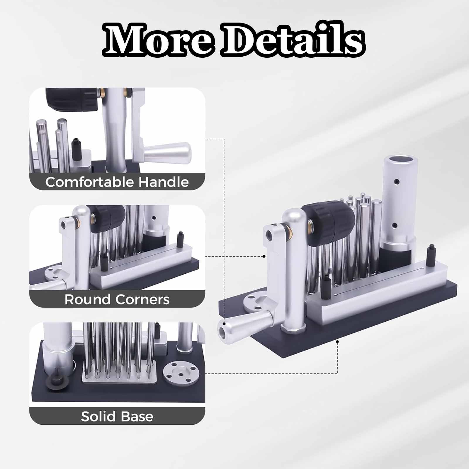 Jump Ring Maker Ręczna maszyna do ciągnienia drutu z 20 akcesoriami trzpieniowymi do kolczug, bransoletek, kolczyków, naszyjników - uchwyt zasilający ze stali nierdzewnej