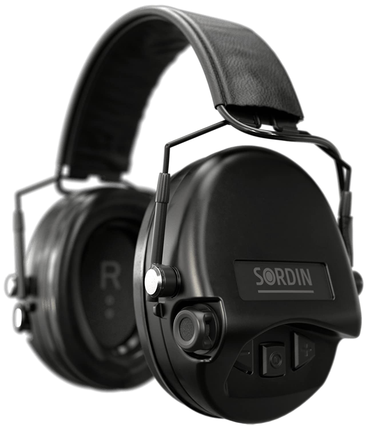 Sordin MIL SFA - 74508-04-S - Protección auditiva militar activa - 26-32 dB SNR gracias al anillo de aislamiento, Cápsulas negras, Talla única