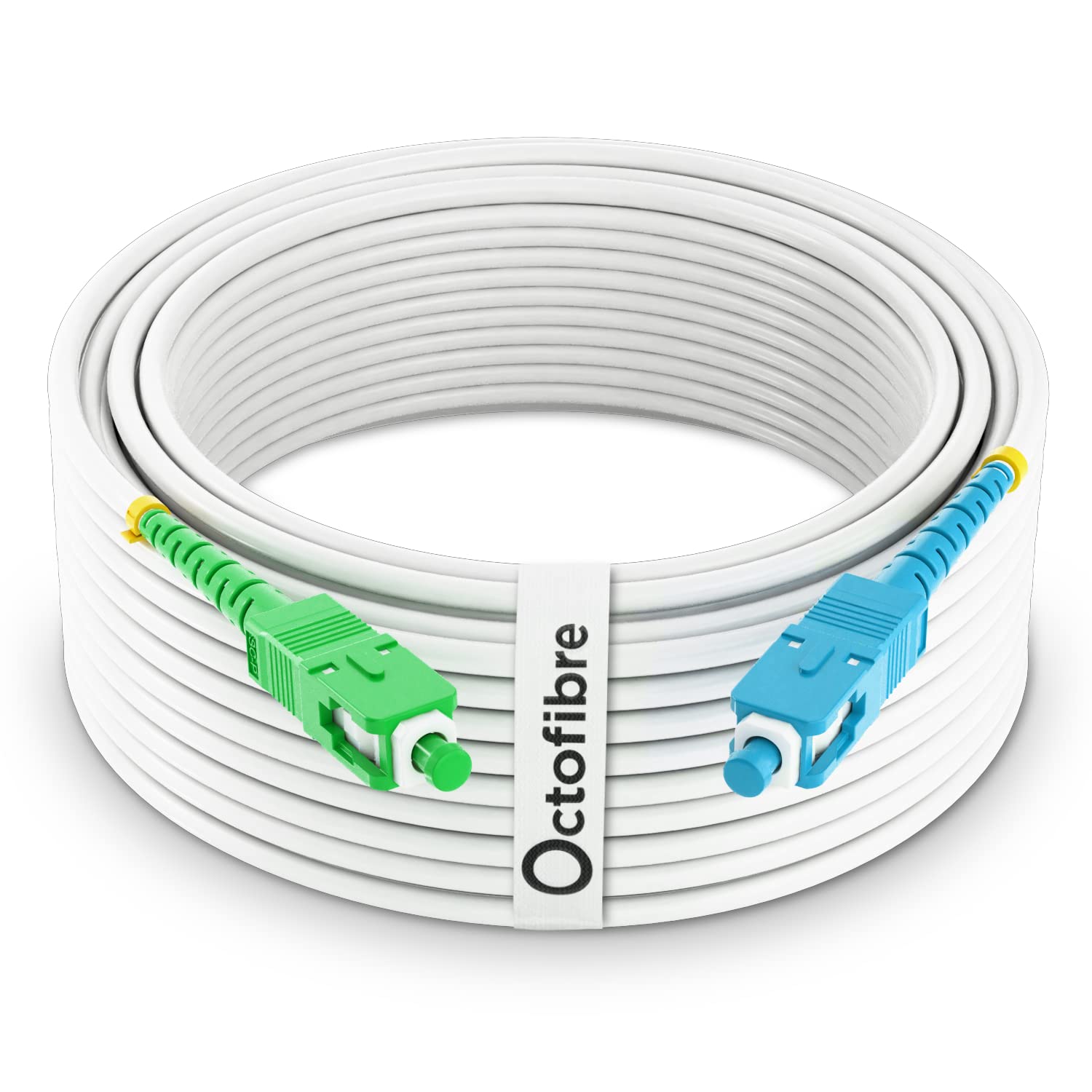 Cavo in fibra ottica Freebox - 50 m - Rinforzato con schermatura Kevlar - Prolunga/giarrettiere in fibra ottica - SC APC a SC UPC - Garanzia 10 anni