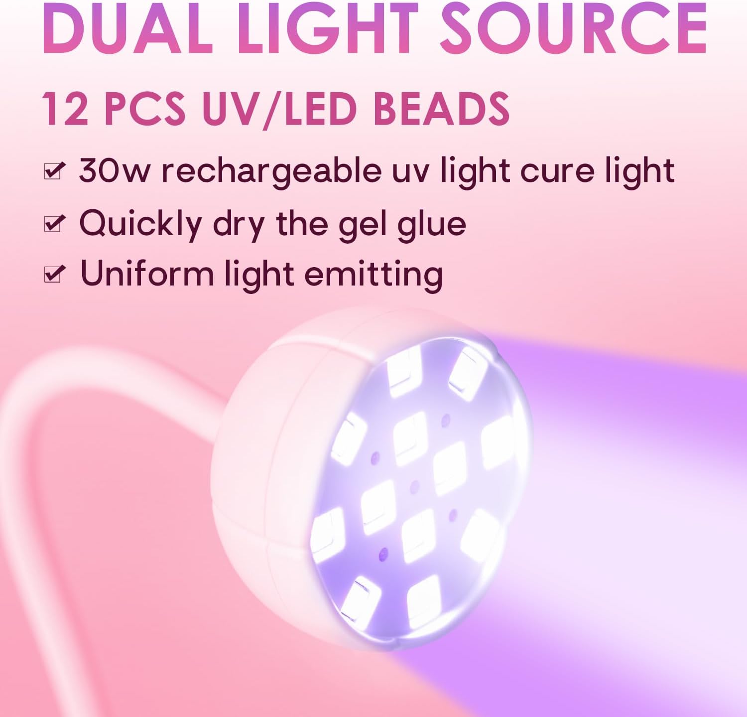 UV Nail Lamp for Gel Nails, 36W UV Nail Light Gooseneck Rechargeable with 4 Time Setting & Smart Auto Sensor for Nail Salon Home Use Lamp