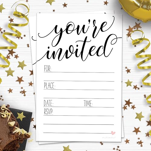 Miniatura 7 de Invitaciones de escritura clásica (20 unidades) con sobres, diseño de corazón dulce