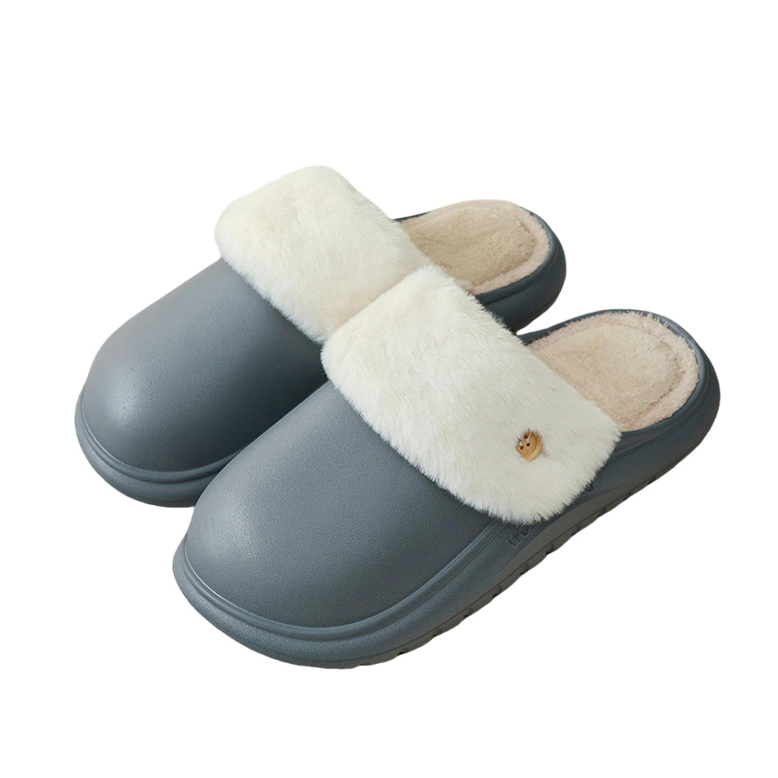 Ciabatte Donna Invernali Pantofole in Cotone Rimovibili per La Casa Invernale, Indoor, Impermeabili E Calde-orange-44-45