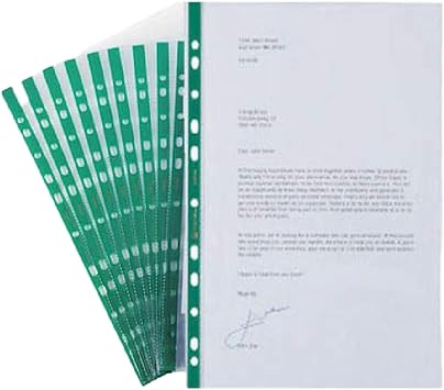 Heavy Duty A4 Punched Pockets - Durable Clear Sleeves, 90 Micron Poly Pockets, Acid-Free folders, Wallets, Ring Binders - Reinforced Filing Portfolio - Ideal for Documents, Pack of 100