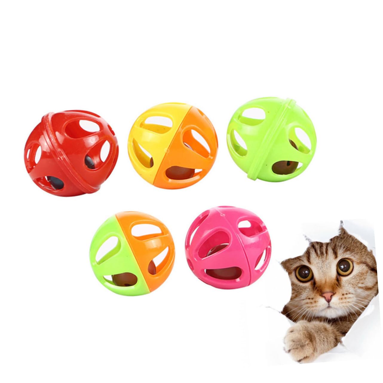 POPETPOP 100 Pz palla di campana palline di gatto con campanellini con campana all'interno cane che gioca a pallone gatto giocattolo giocattoli animale domestico palla