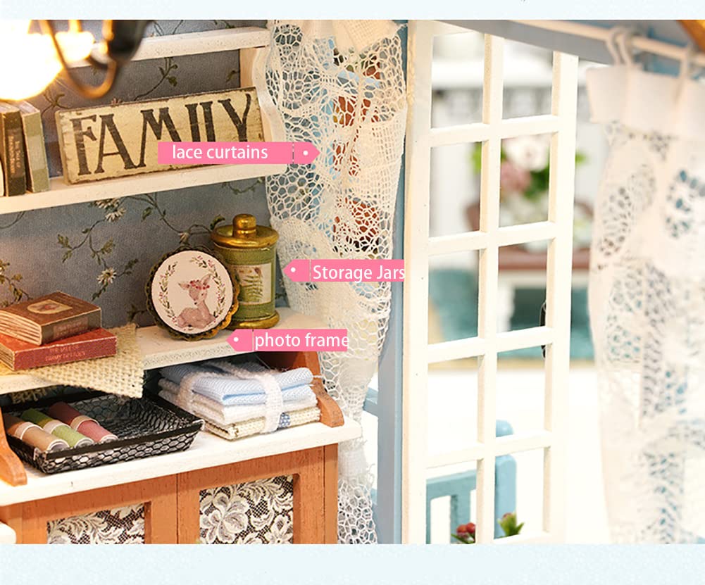 DIY miniatuur houten poppenhuismeubelset, mini handgemaakt poppenhuis met led, schaal 1:24, creatief houtknutselspeelgoed voor volwassen vriend, minnaar, verjaardagscadeau DIY miniatuur houten poppenhuismeubelset, mini handgemaakt poppenhuis met led, schaal 1:24, creatief houtknutselspeelgoed voor volwassen vriend, minnaar, verjaardagscadeau