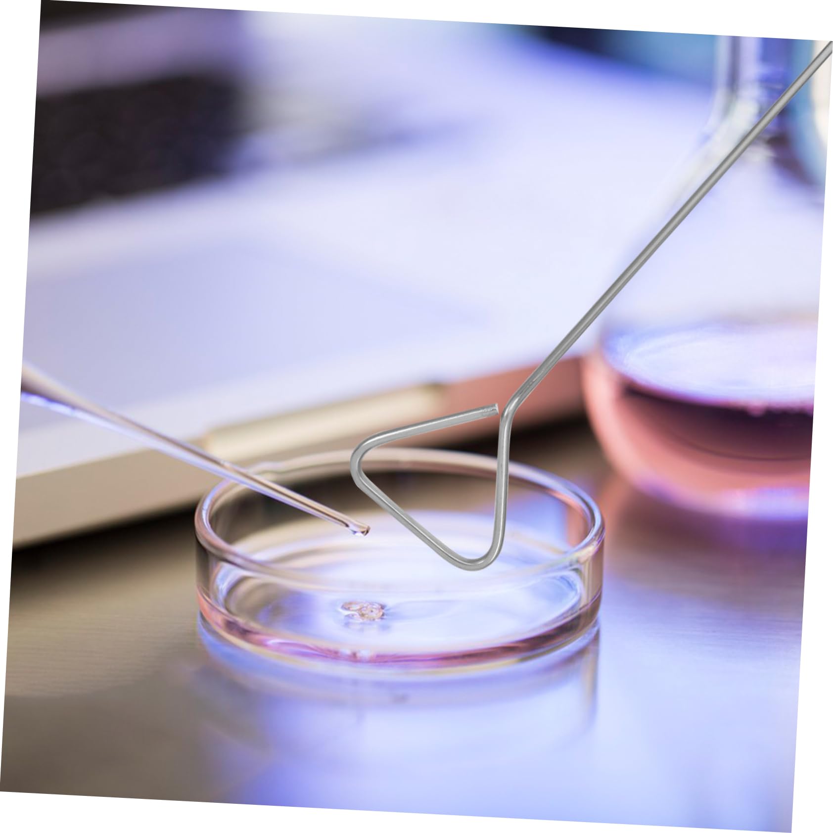 OUNONA Dreieckige Edelstahl Beschichtungsstäbe Petri Verteiler Einfache Handhabung 6 Stück und Verbesserte Genauigkeit für Laboranwendungen bei Experimenten