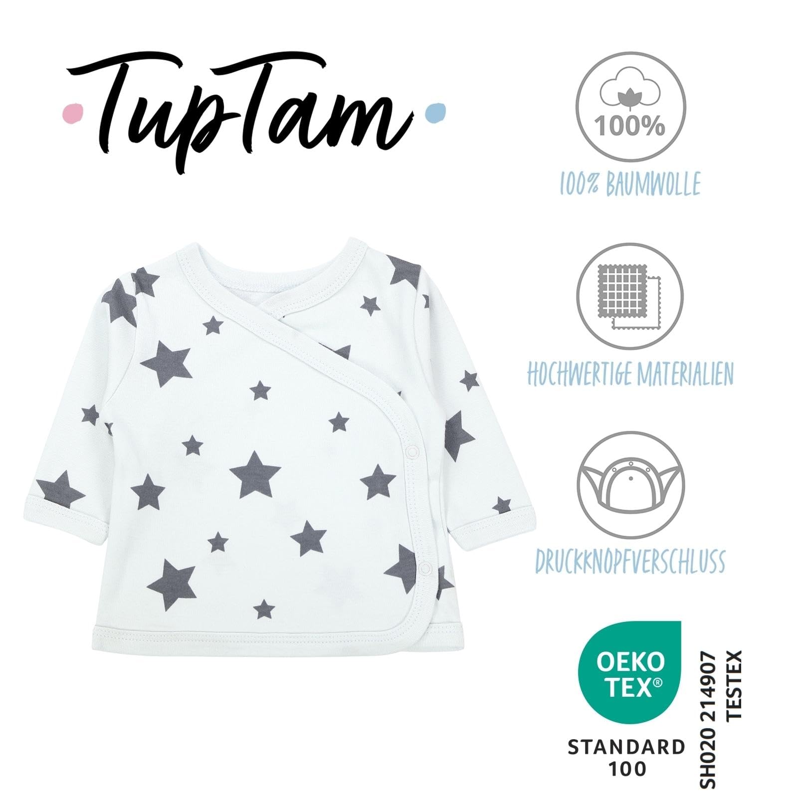 TupTam Camiseta de Bebé para Niña Manga Larga Pack de 5