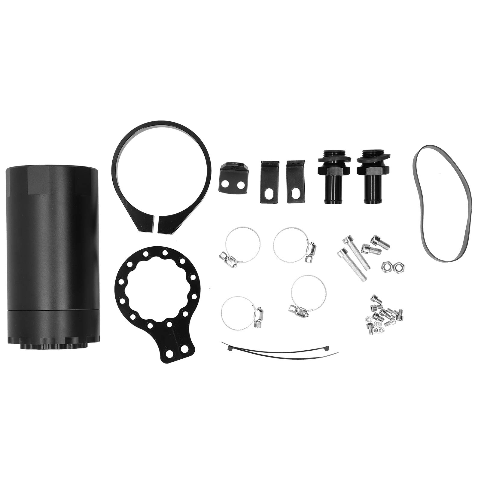 Universal Gonled Oil Catch Can Can zbiornik z akcesoriami montażowymi RSOCC020 Aluminium Aluminium Separator dla wszystkich samochodów (Czarny)
