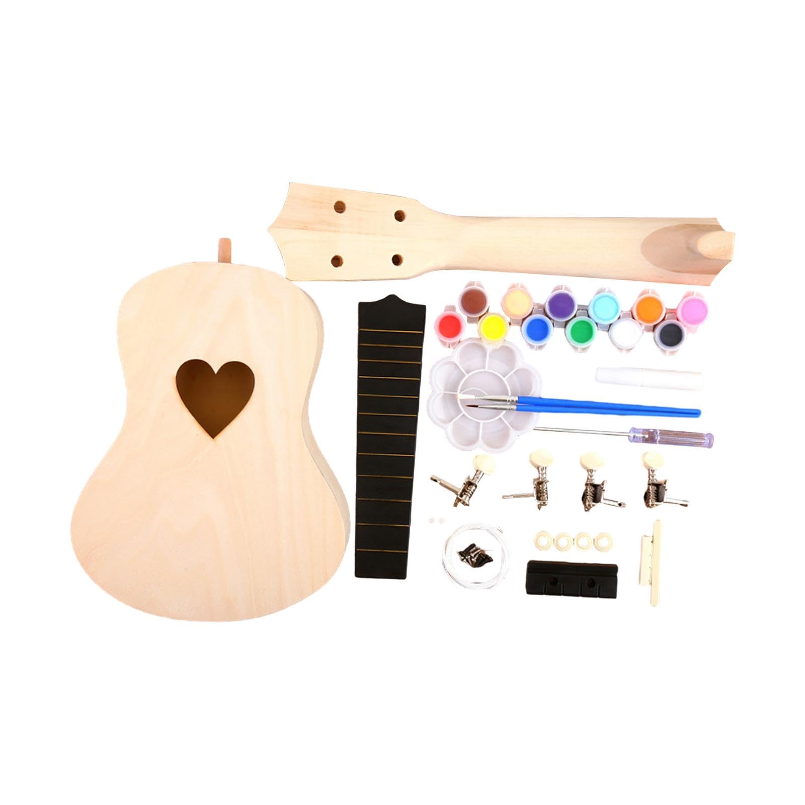 Kit de ukulélé à faire soi-même pour enfants débutants 4 cordes en bois
