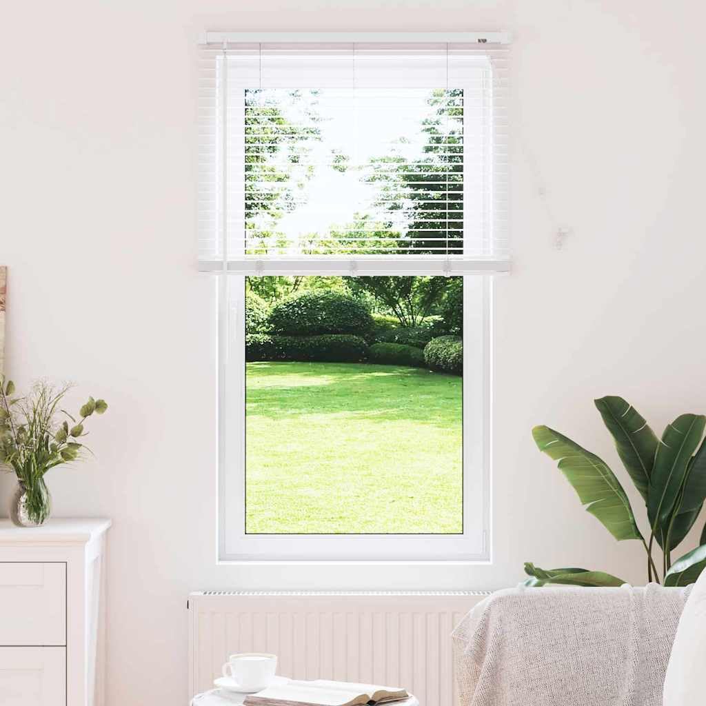 vidaXL Venetian Blinds Height Adjustable White 130 x 75 cm Aluminium, Modern Rectangular Aluminum Blinds, Adjustable Indoor Window Treatments, Light Control Privacy for Home Decor, Office