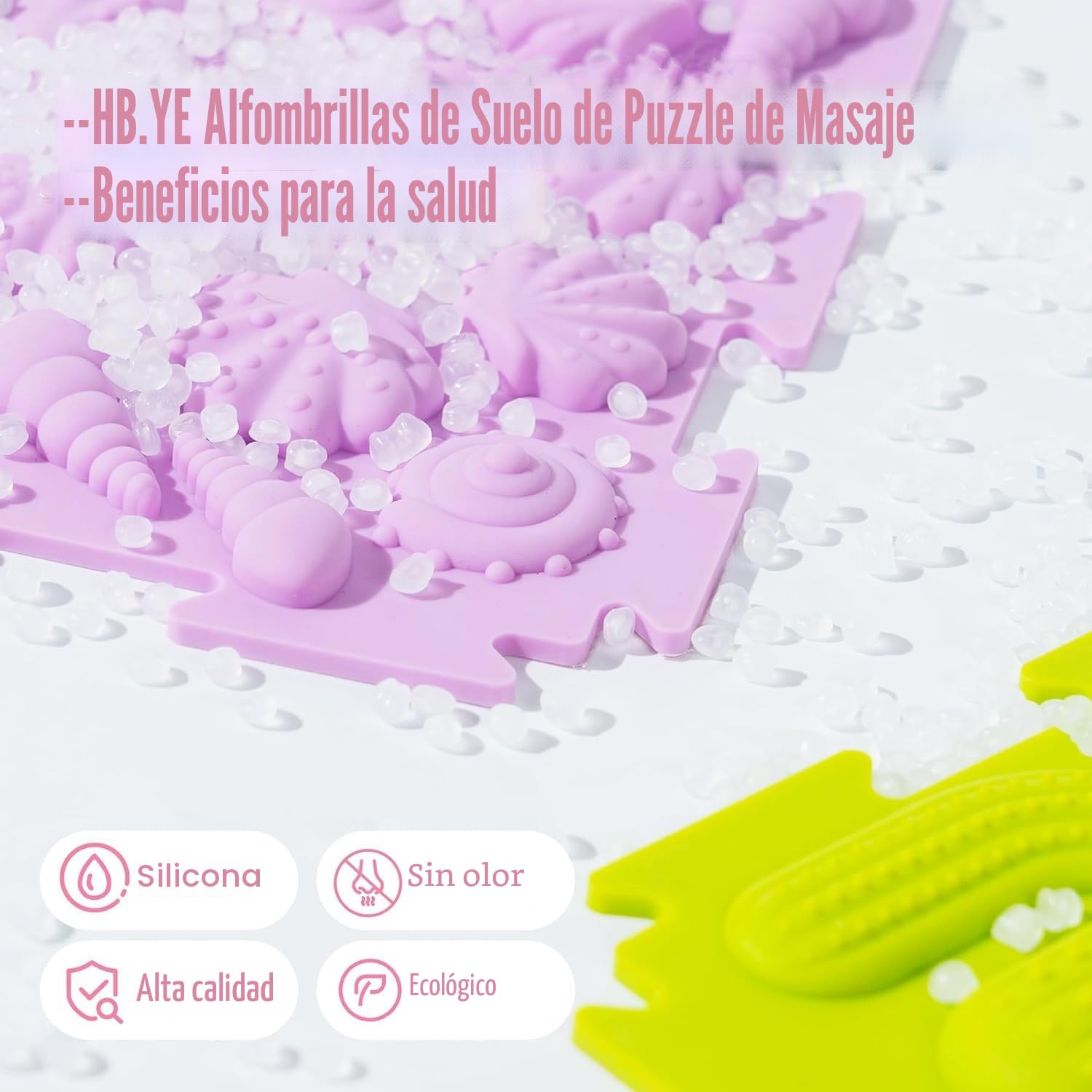 Tapete de Juego ortopédico de Rompecabezas de Masaje, tapete de Entrenamiento sensorial Texturizado, Azulejos para niños y Adultos, niños autistas