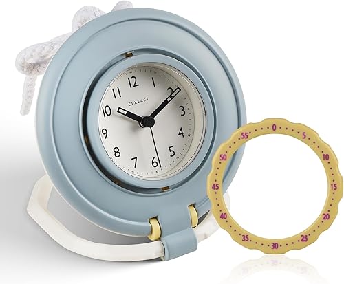 Miniatura 5 de CLXEAST Reloj de pared impermeable para baño de niños para interiores y exteriores, silencioso, sin tictac, funciona con pilas, pequeños relojes de