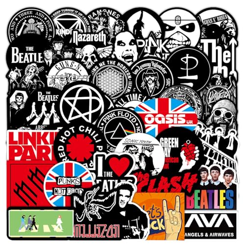 UJBVCX 111 Pièces Autocollants Rock Band, Autocollants Rock and Roll, Musique Stickers, Vinyle...