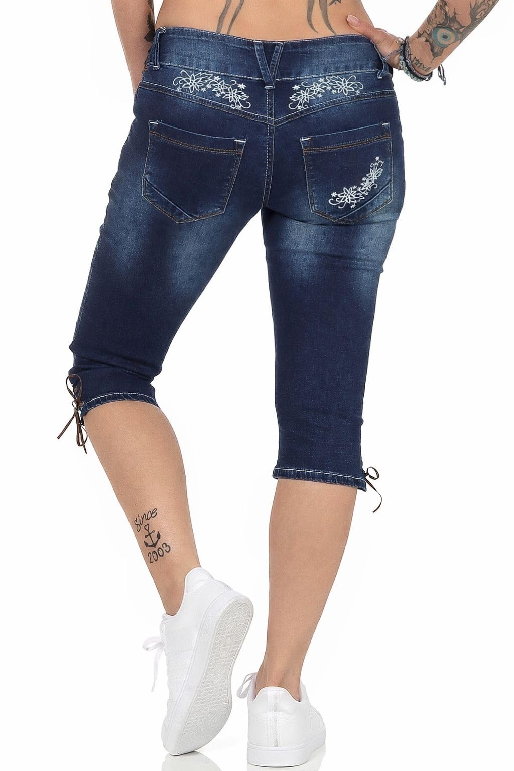 Hailys Damen Capri-Hose Trachten Jeans Stretch-Shorts Sussi GHT-0915319
