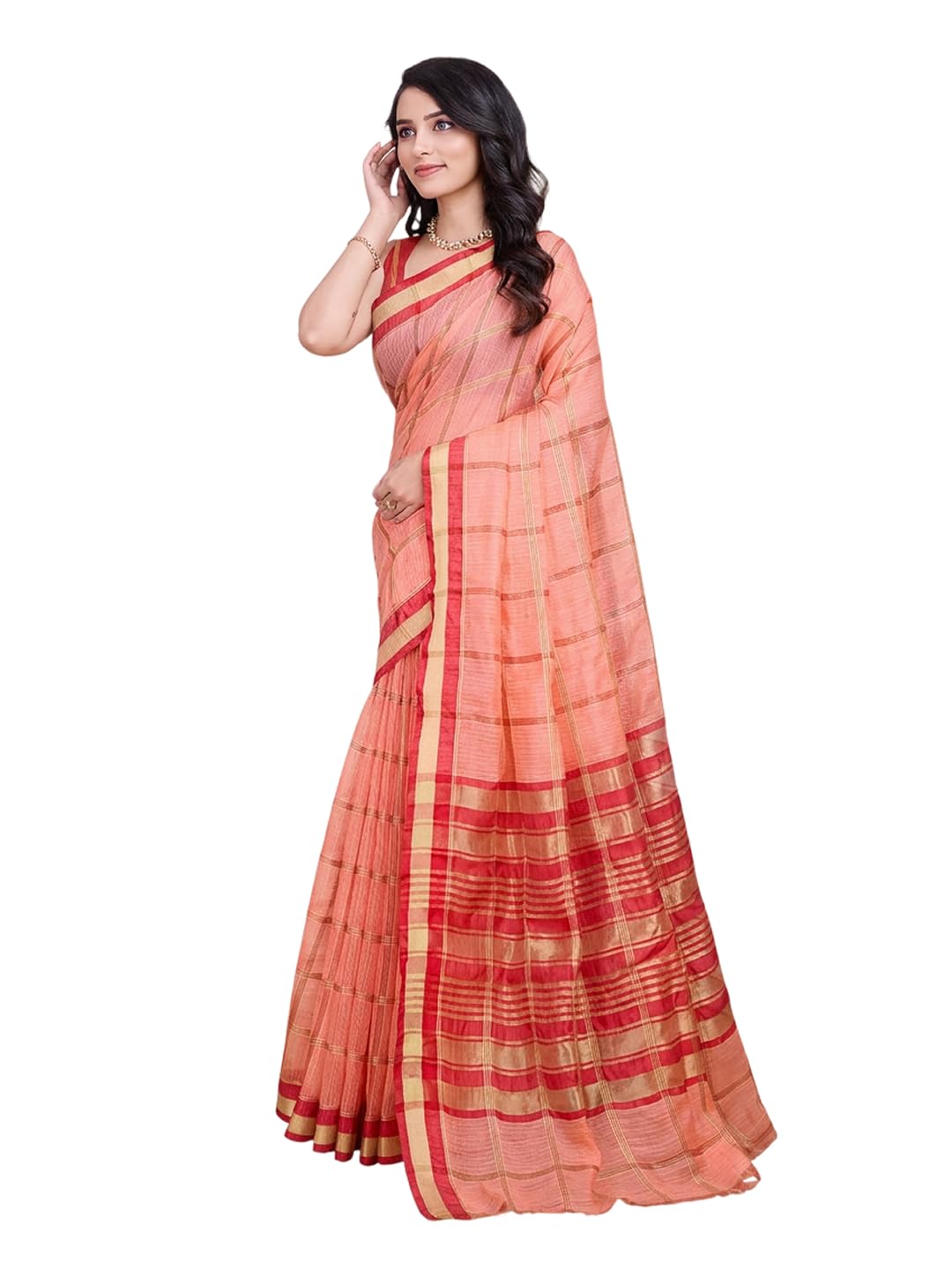 Kanjivaram Soft Cotton Kota Doriya Saree | Breathable Open Weave Handloom Sari with Blouse Piece | Office Daily Summer Festival | Free Size-picture-56