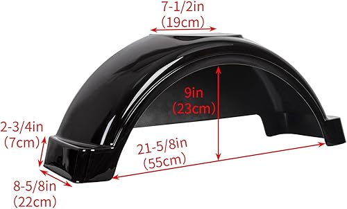 Miniatura 10 de HECASA Juego de 2 guardabarros de remolque de un solo eje, ruedas de 13 pulgadas, neumáticos de plástico, falda de escalón, barco sin escalón