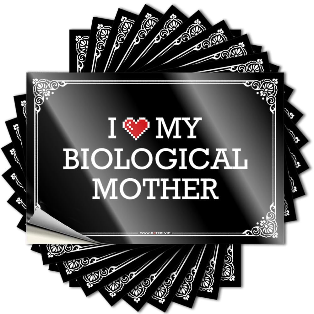 Funny Decor Bumper - Badass Teens Hat I Love My Biological Mother(6X9CM)