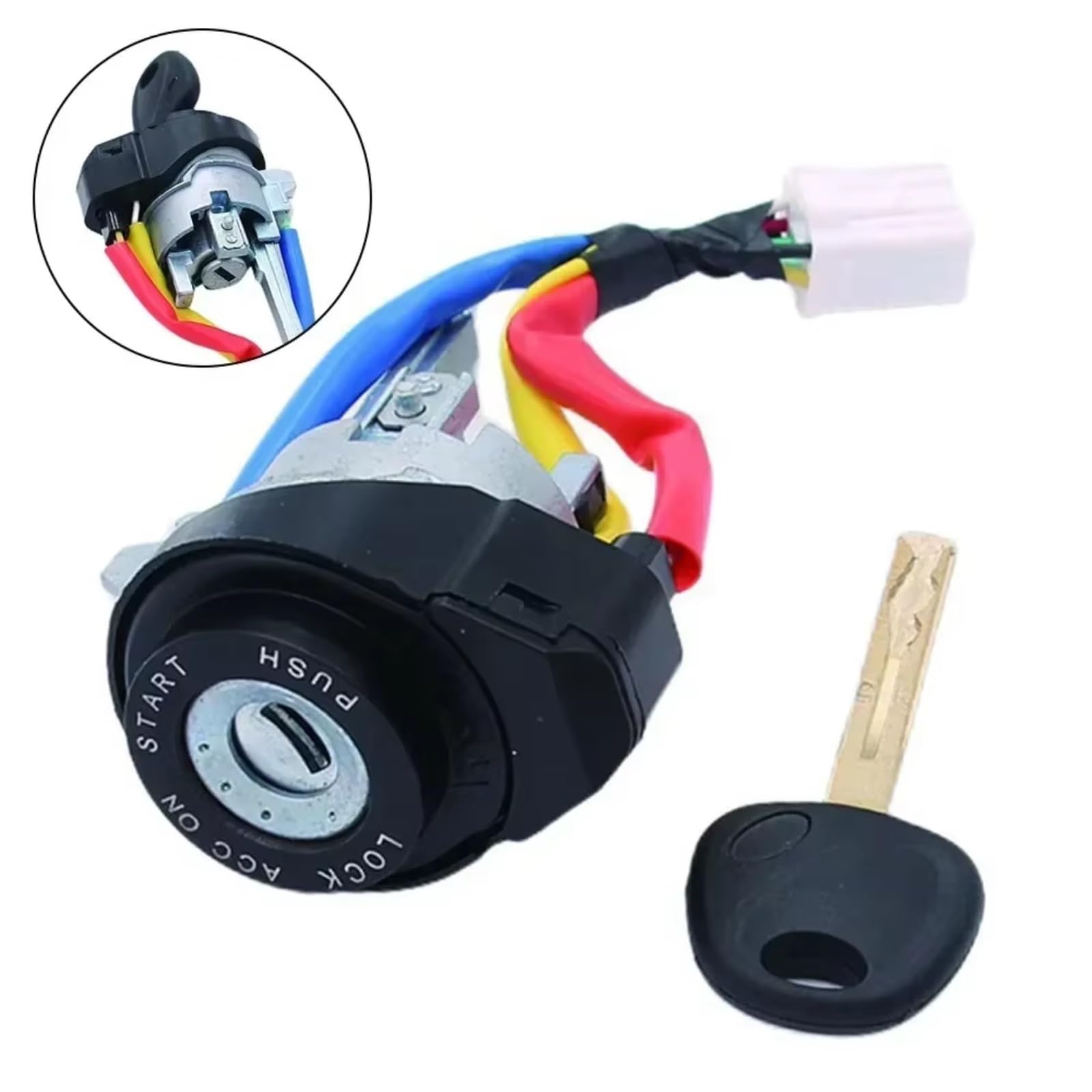 Cylindre Verrouillage D'allumage Démarrage Voiture + Bouton Démarrage Pièces Extérieures Clé Compatible Avec Hyundai Pour Sonata 2011 2012 2013 2014 81900-3SA00