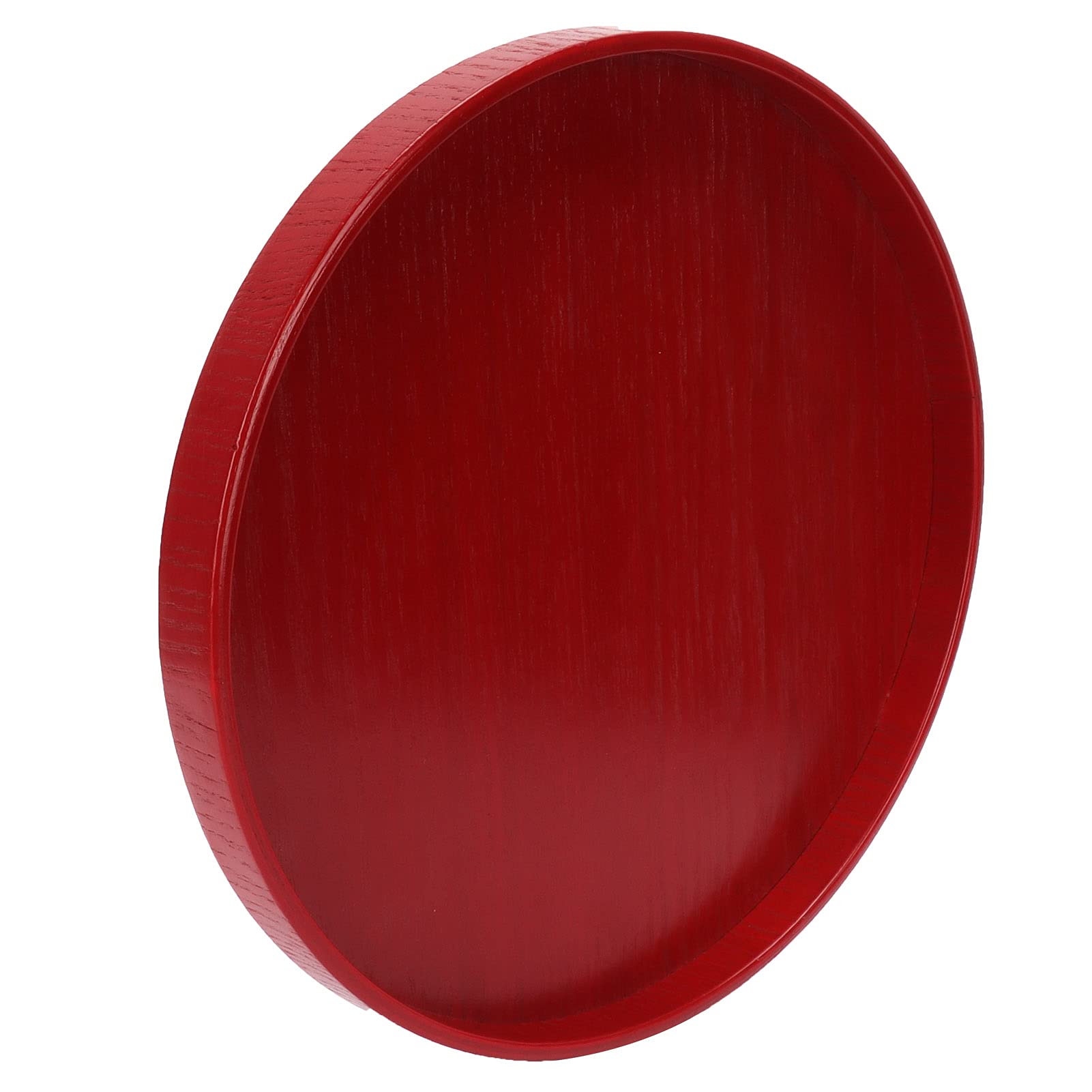 Plateau de service rond en bois rouge pour vos apéritifs et cafés au salon