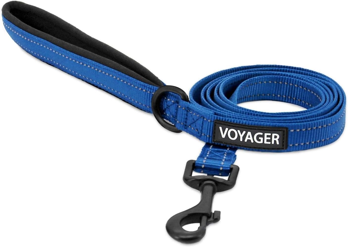 Best Pet Supplies Voyager Reflective Dog Leash with Neoprene Handle, 5ft Long, Supports Small, Medium, and Large Breed Puppies, Cute and Heavy Duty for Walking, Running, and Training - Royal Blue, M