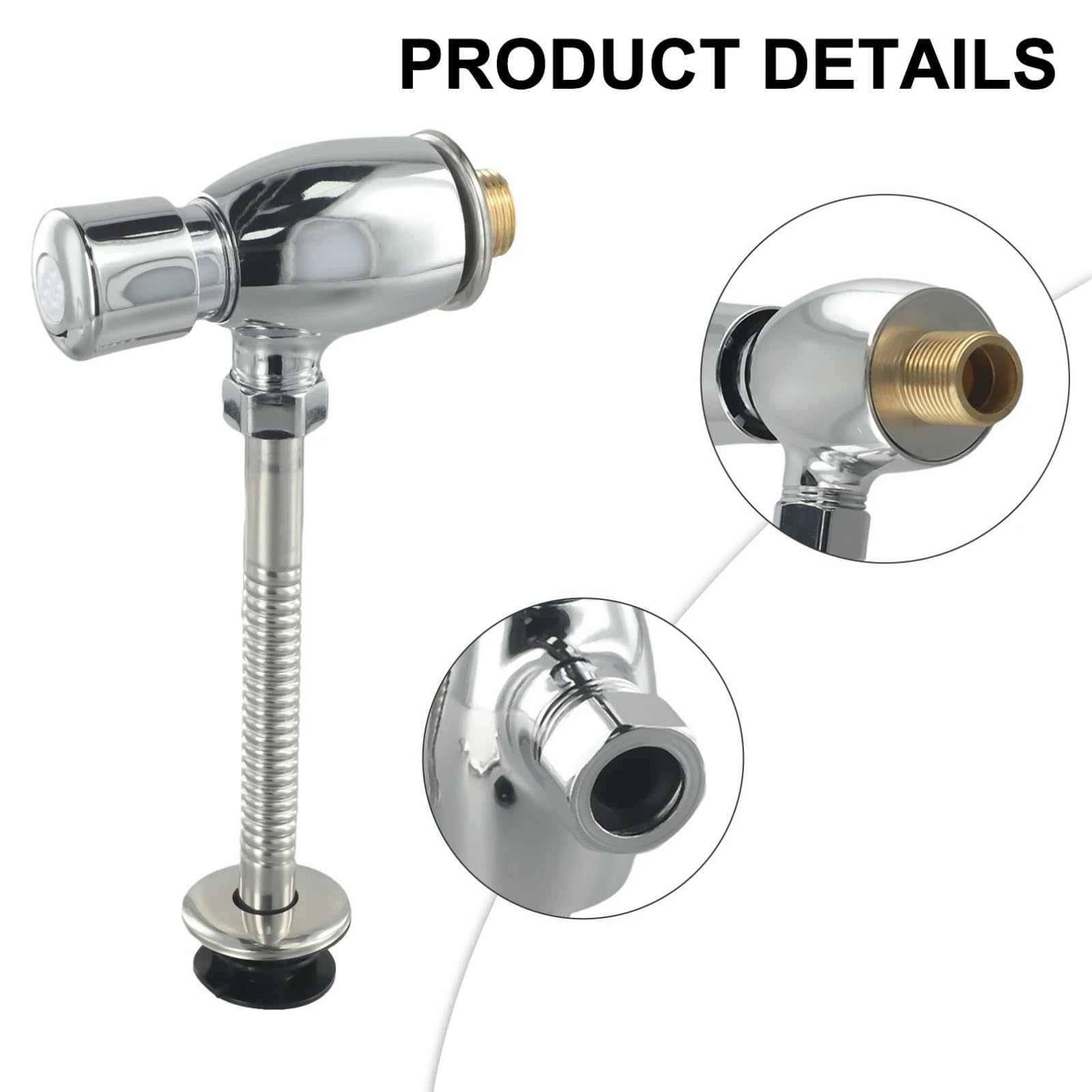 Fluxómetro manual para inodoro Válvula De Descarga Urinario Con Botón Manual For Baños Públicos, Accesorios Resistentes