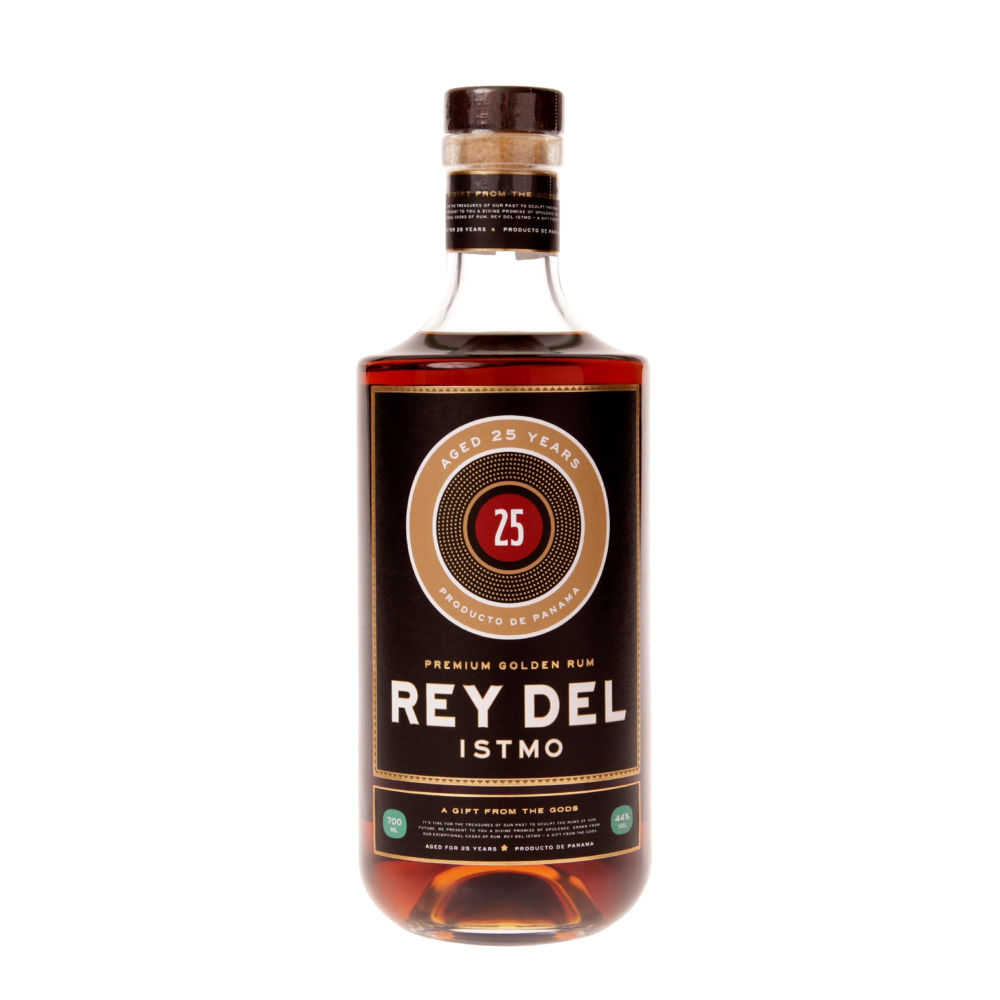 Rey Del Istmo Premium Golden Rum 25 Year Old | | 44% ABV | Ultra-Premium Panamanian Aged Rum | Single Estate Sugar Cane Spirit | Oak Cask Matured | Crafted at Panama's Oldest Distillery (70cl)