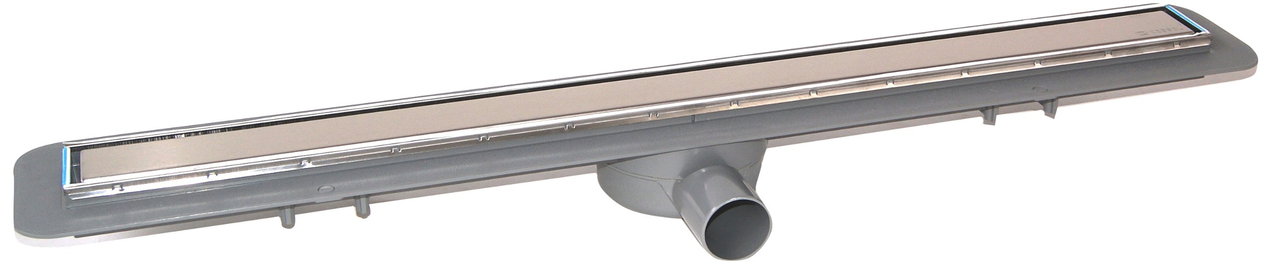 KESSEL Duschrinne Linearis Compact 75 cm, Edelstahl, DN 50, flach | Wendbarer Rost befliesbar, inkl. Geruchsverschluss, WaD Dichtmanschette, geringe Einbauhöhe, Komplettset