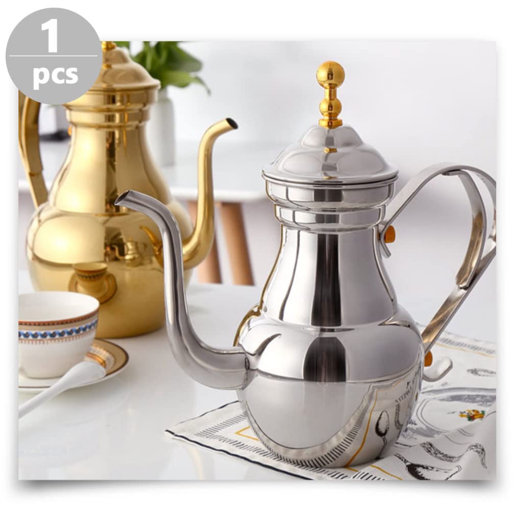 Arabski dzbanek do kawy Eid Mubarak Czajnik Cezve Dzbanek do kawy Mały czajnik do herbaty Wylewka Dzbanek do kawy Tureckie dzbanki do herbaty Czajnik aluminiowy Dzbanek typu „gęsia szyja” Metalowa s