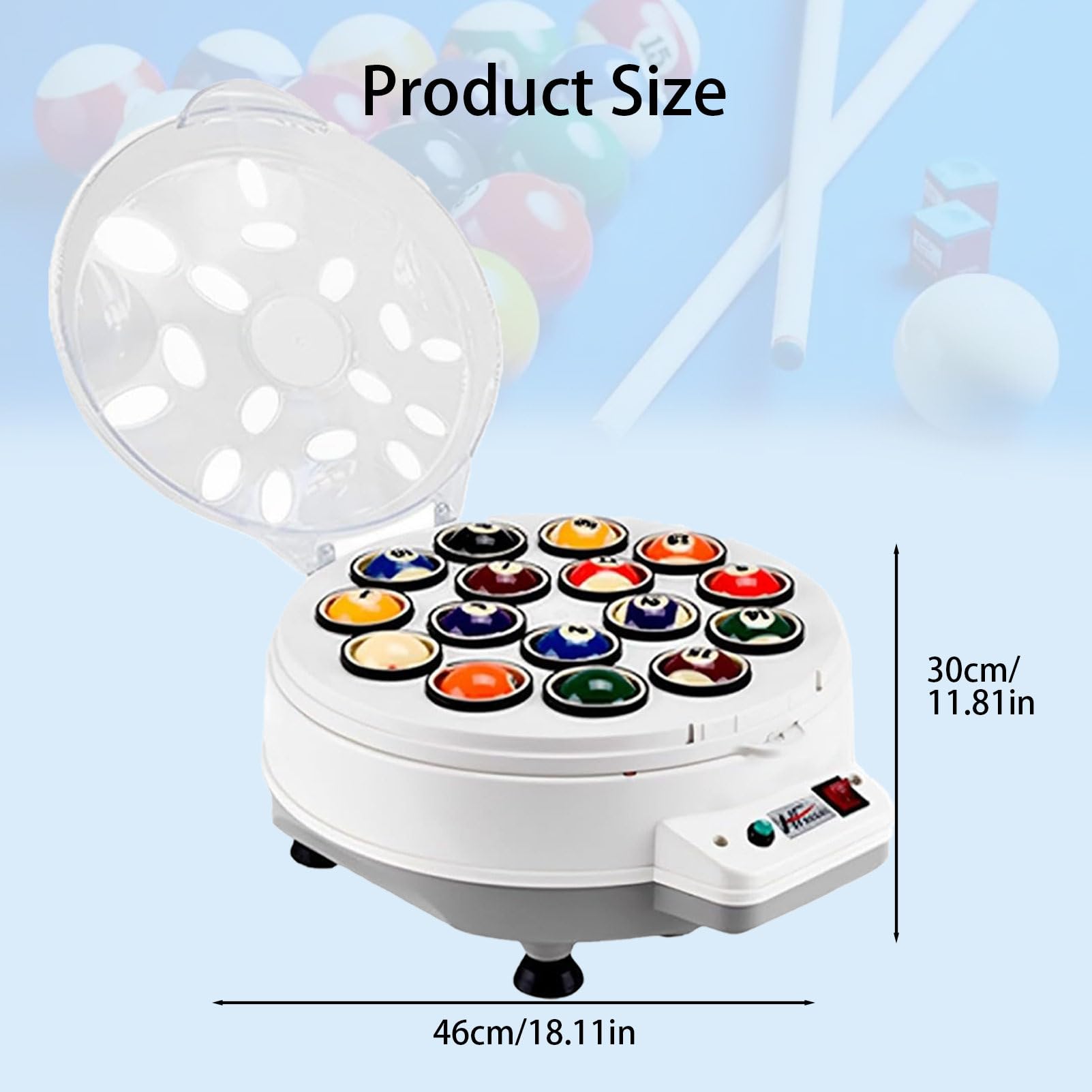 MáQuina Pulidora AutomáTica De Bolas De Billar MáQuina ElectróNica De Limpieza Adecuada para Juegos De Billar Juegos De Snooker 22balls