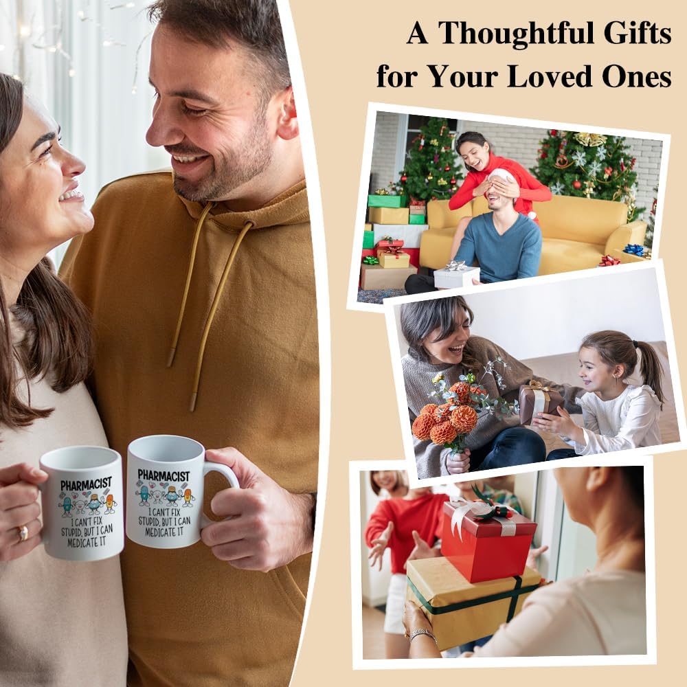 Pharmacist I Can't Fix Stupid Funny 11oz Double-Sided Ceramic Mug, Cute Coffee Mug for Future Pharmacist Coworker, Pharmacy New Job promotion Thank You Gifts, Pharmacy Graduation Gifts - Image 6