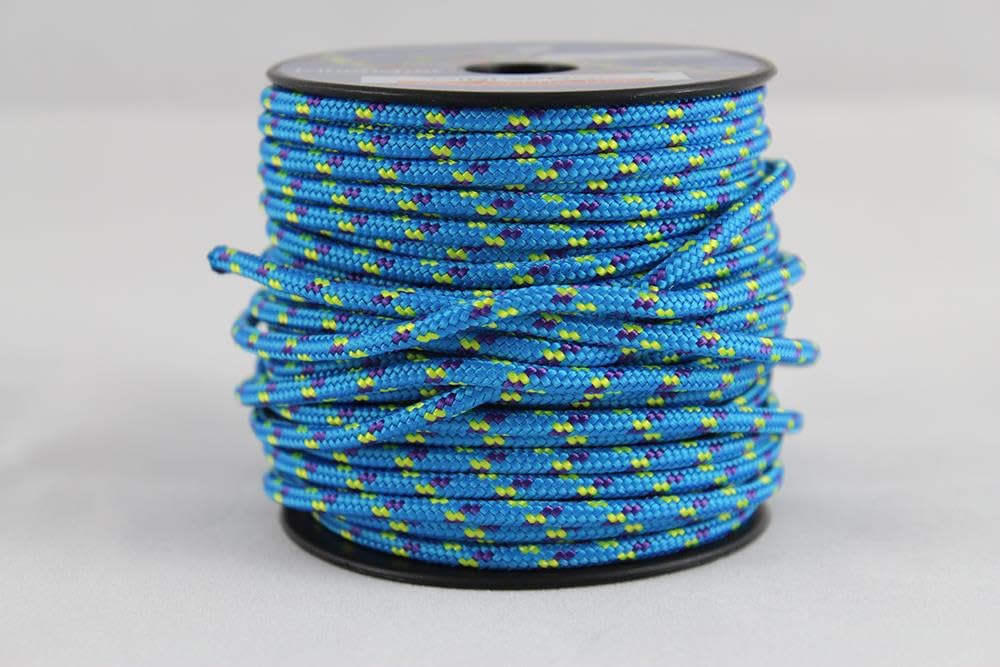 Polyester Rope Mini Spool 2mm Kingfisher Evolution Performance Rope Approx 25m Low Stretch Durable Cord for Control Lines Halyards Marine Camping DIY General Purpose Use, Colour - Blue