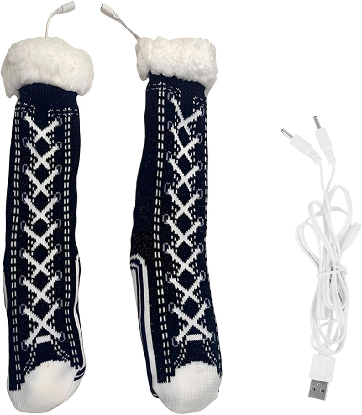 Heated Socks for Women, USB Rechargeable Foot Warmers with Anti-Slip Soles