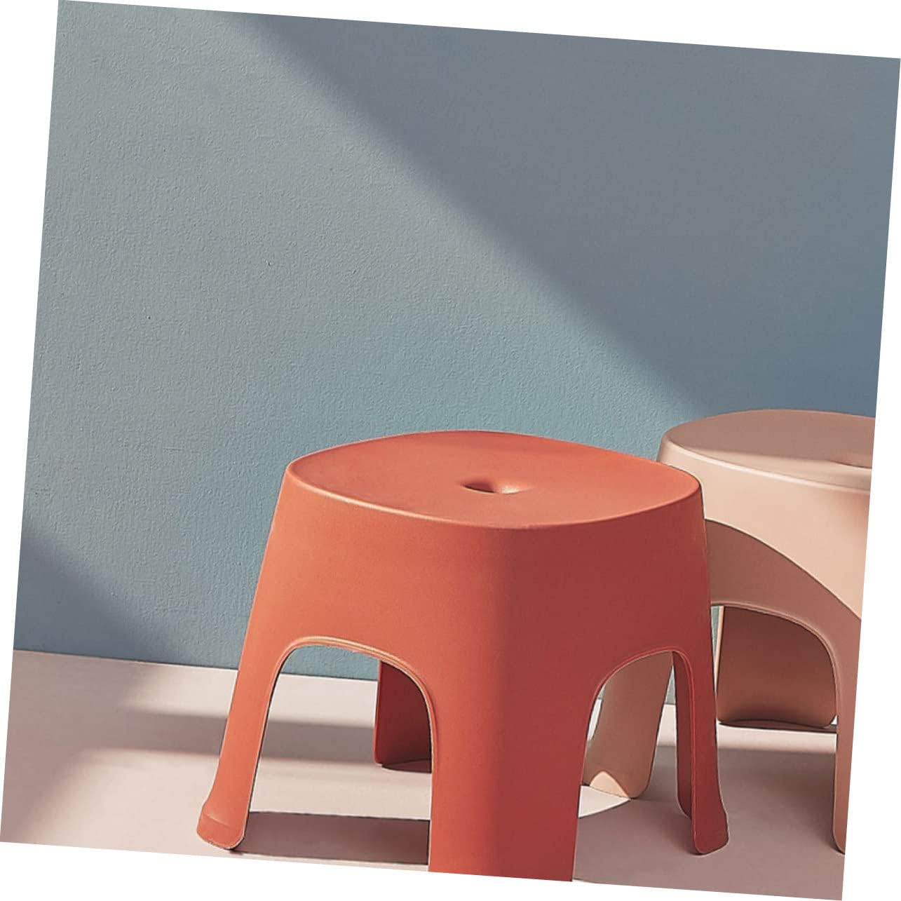 CHILDWEET 1pc Non- Plastic Stool for Bathroom and Home Use Lightweight Red Shoe Changing Stool Small Multi-use Seat for Boys and Girls and Adults Convenient and