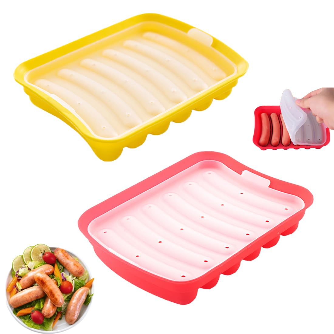 Silikon Wurstform 3er Set - BPA-frei Für Hot Dogs & Burger, Spülmaschinengeeignet