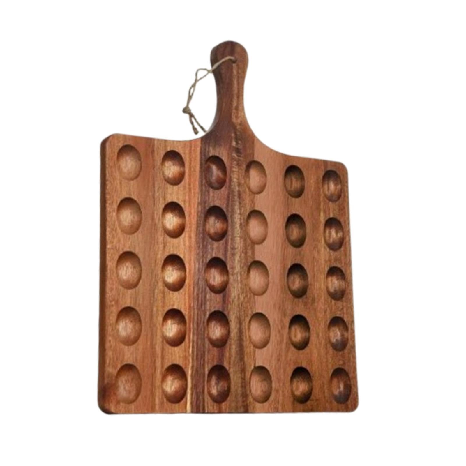 Bothyi Egg Holder Tray Wooden Egg Storage Tray Decorative Egg Storage Stand Egg Container for Household Supermarket Tabletop Pantry, 30 Holes