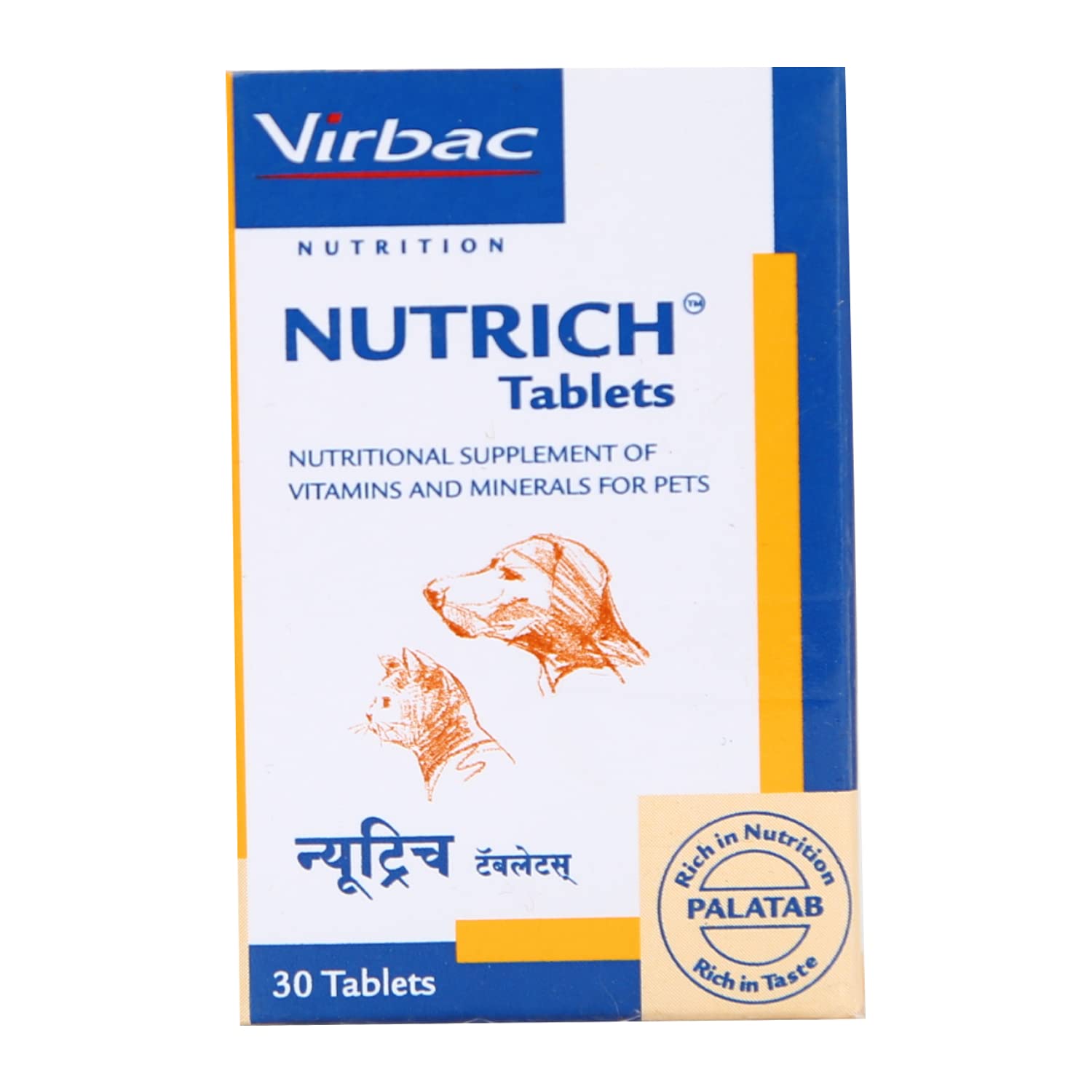 Nutrich Tablets Nutritional Supplements of Vitamins and Minerals for Pets 30 Tablets(Pack of 2) (PC - 66294),Yellow(NRCH-30TB) (B09CV16T6L) Amazon Price History, Amazon Price Tracker