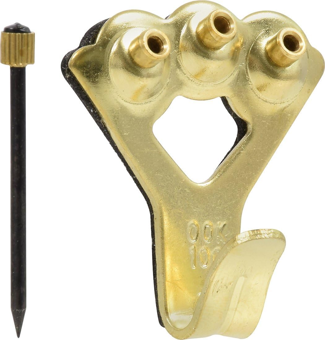 OOK 533050 Professional Picture Hangers, Art Hangers, Padded, Brass, Reusable Picture Hooks, 100lb (1 Set) , Black,(Pack of 12)