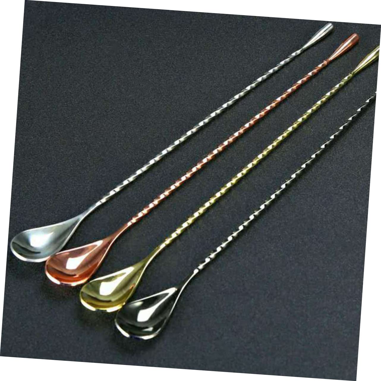 MAGICLULU 3 Set Eleganti Cucchiai Da Bar A Spirale in Acciaio Inox Per Mescolare Bevande Per Cocktail Per Forniture Da Bar 2 Pezzi * 3