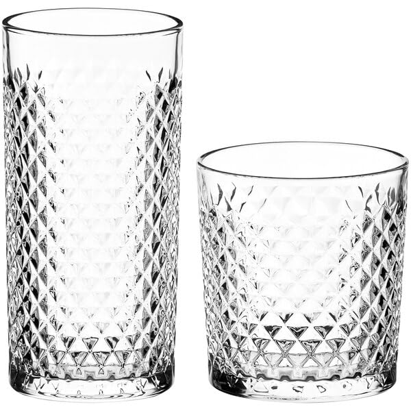 Aurelius Rocks and Highball Glass Set 24 Piece Clear 11-12 oz