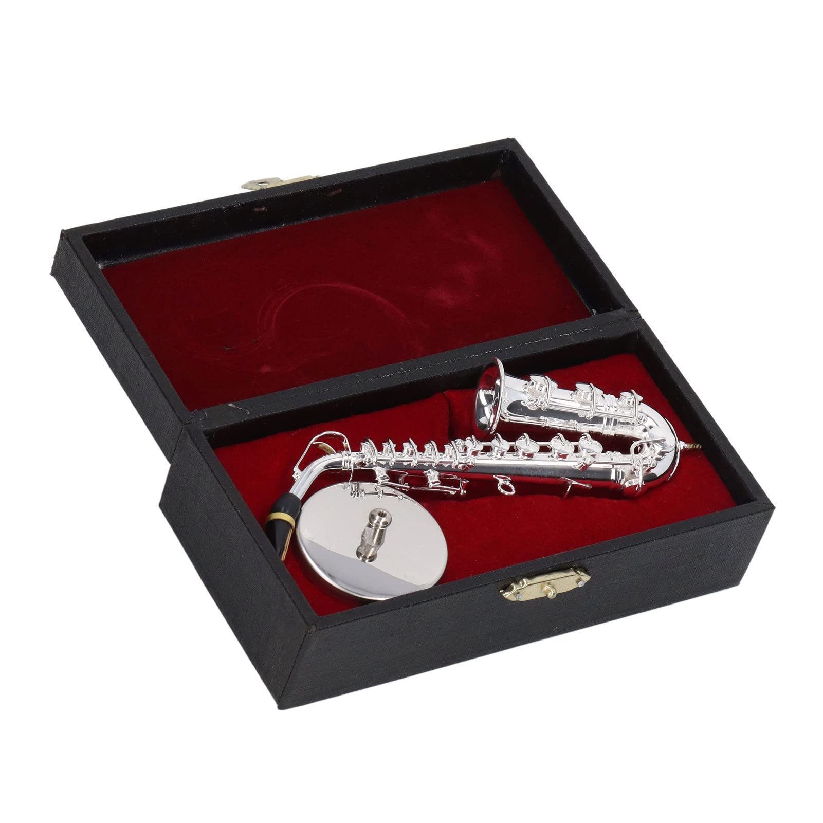 Modèle de Saxophone, Réplique Miniature de Saxophone Alto de 14 Cm avec Support et étui Mini Instrument de Musique Saxophone